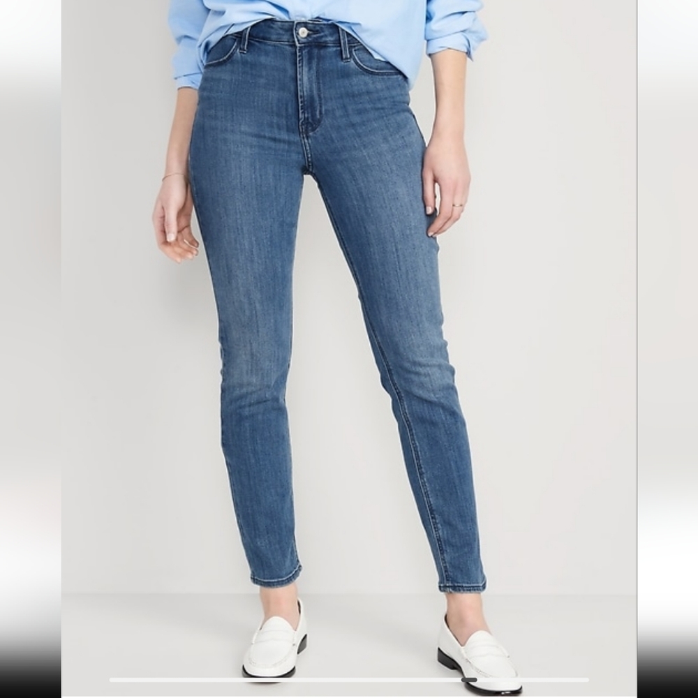 Old Navy Womens Plus High Waisted Wow Straight Leg Jeans, Size 18, New